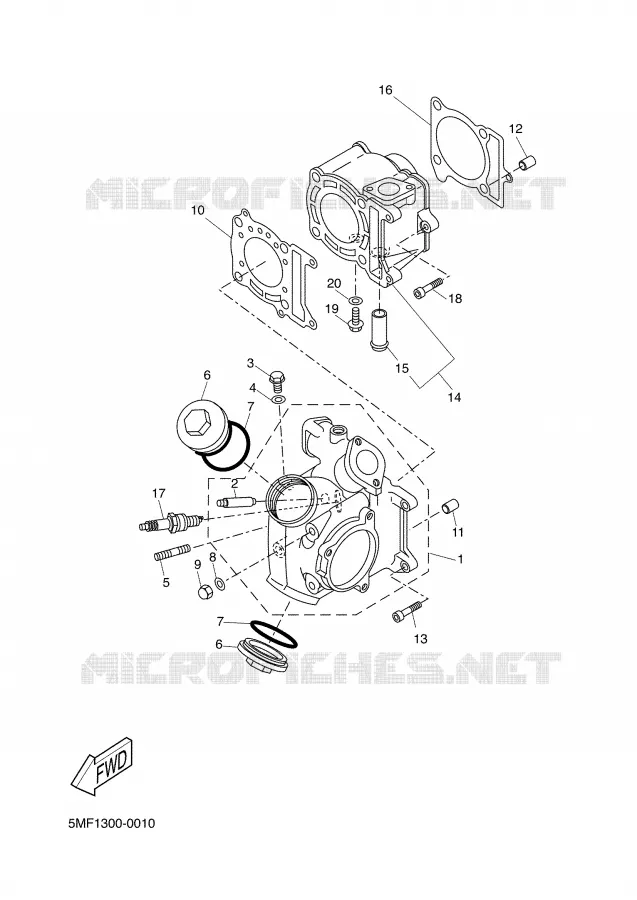 CYLINDER Yamaha SCOOTER 150 2001 DOODO  XN150 DOODO