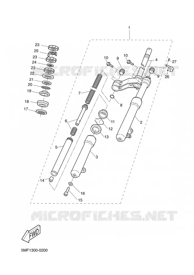 FRONT FORK Yamaha SCOOTER 150 2002 TEOS  XN150 TEO'S