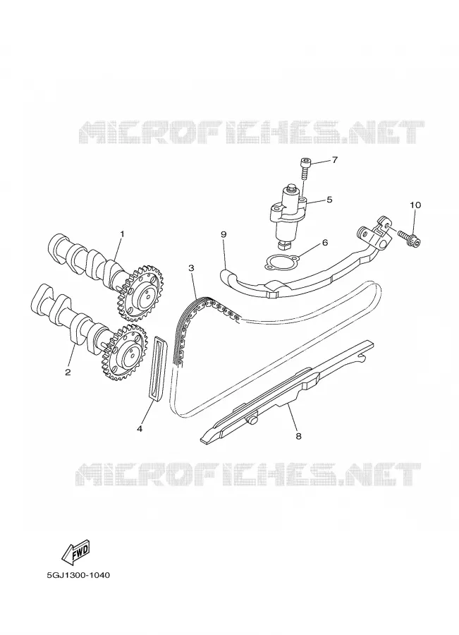 CAMSHAFT / TIMING CHAIN Yamaha SCOOTER 500 2001 TMAX  XP500