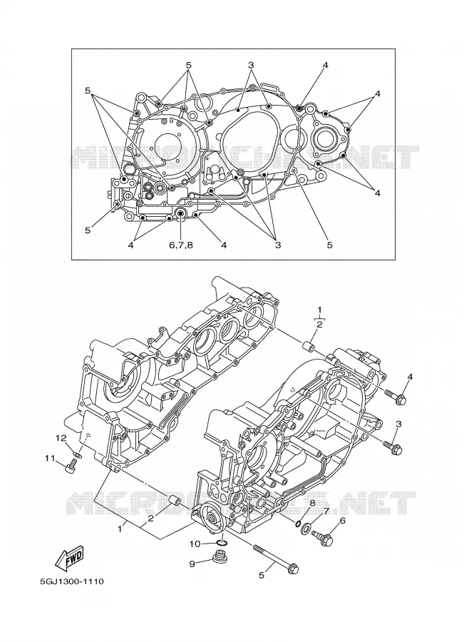 CRANKCASE Yamaha SCOOTER 500 2001 TMAX  XP500