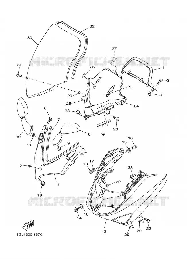 WINDSCREEN Yamaha SCOOTER 500 2001 TMAX  XP500