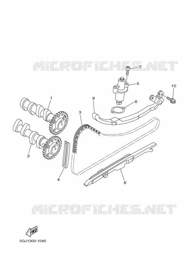 CAMSHAFT / TIMING CHAIN Yamaha SCOOTER 500 2002 TMAX  XP500