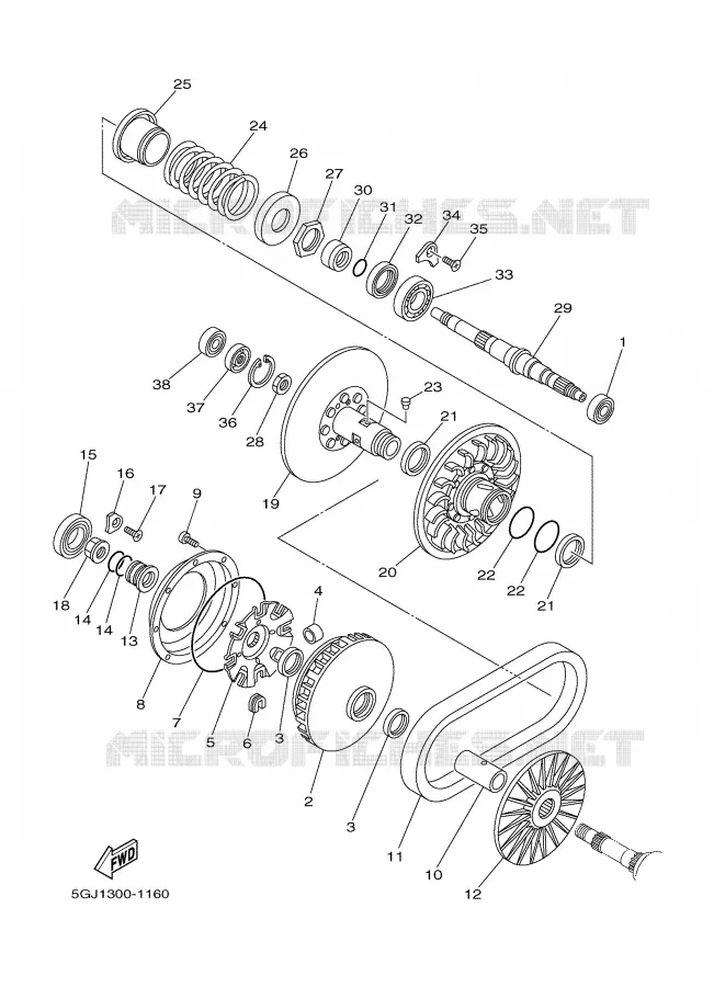 CLUTCH 2 Yamaha SCOOTER 500 2002 TMAX  XP500