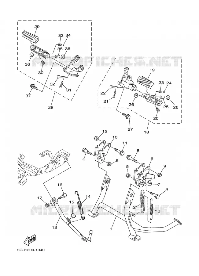 STAND / FOOTREST Yamaha SCOOTER 500 2002 TMAX  XP500