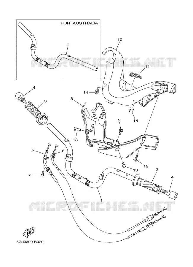 HANDLEBAR & CABLES Yamaha SCOOTER 500 2003 TMAX  XP500