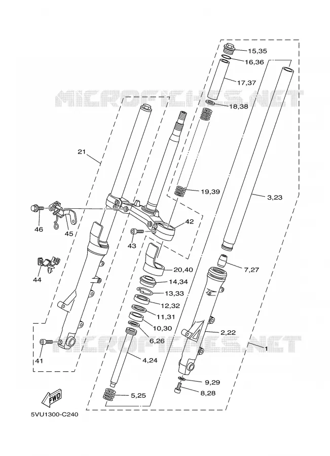 FRONT FORK Yamaha SCOOTER 500 2005 TMAX  XP500