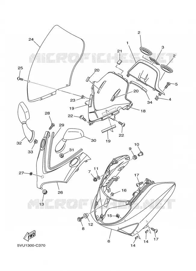 WINDSCREEN Yamaha SCOOTER 500 2005 TMAX  XP500