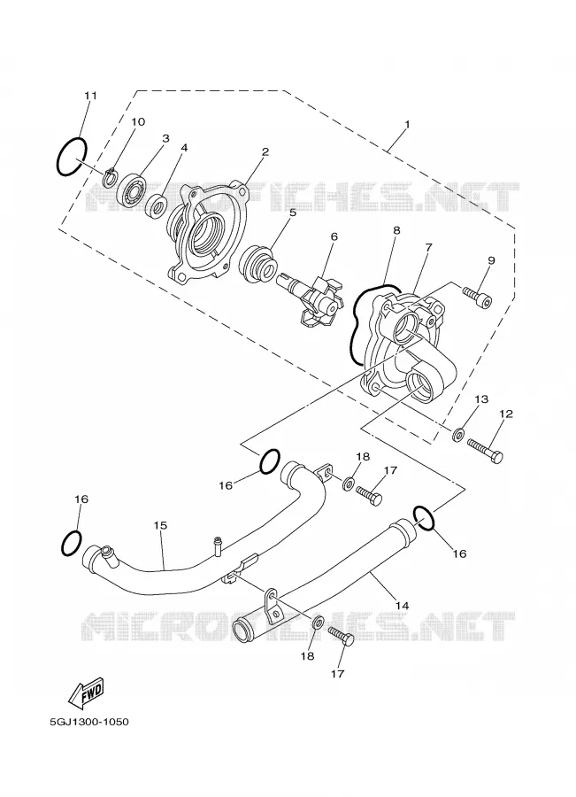 WATERPUMP / HOSES Yamaha SCOOTER 500 2006 TMAX  XP500