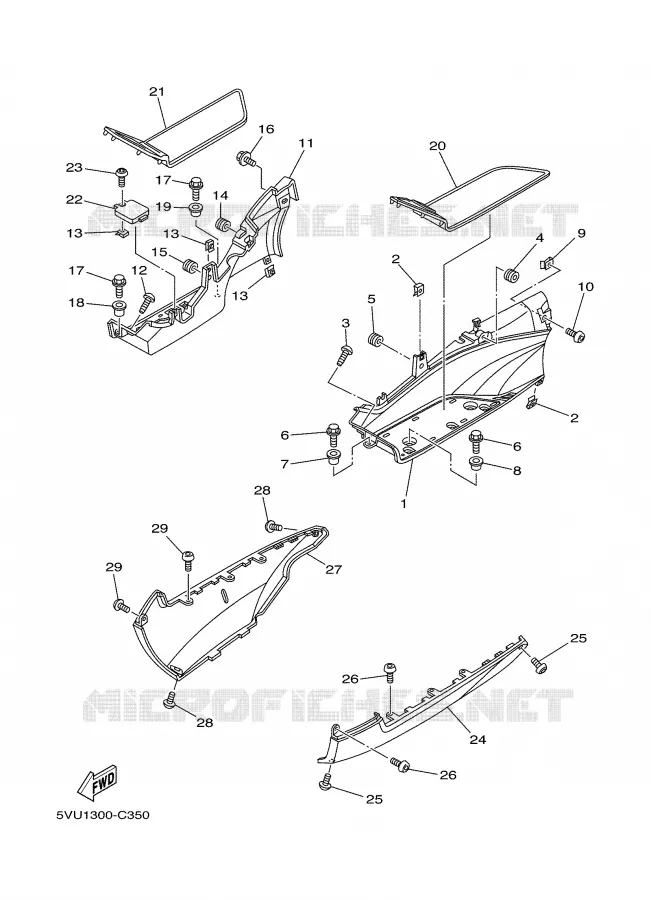 STAND / FOOTREST 2 Yamaha SCOOTER 500 2006 TMAX  XP500