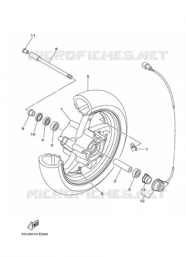 FRONT WHEEL Yamaha SCOOTER 500 2007 TMAX  XP500 TMAX
