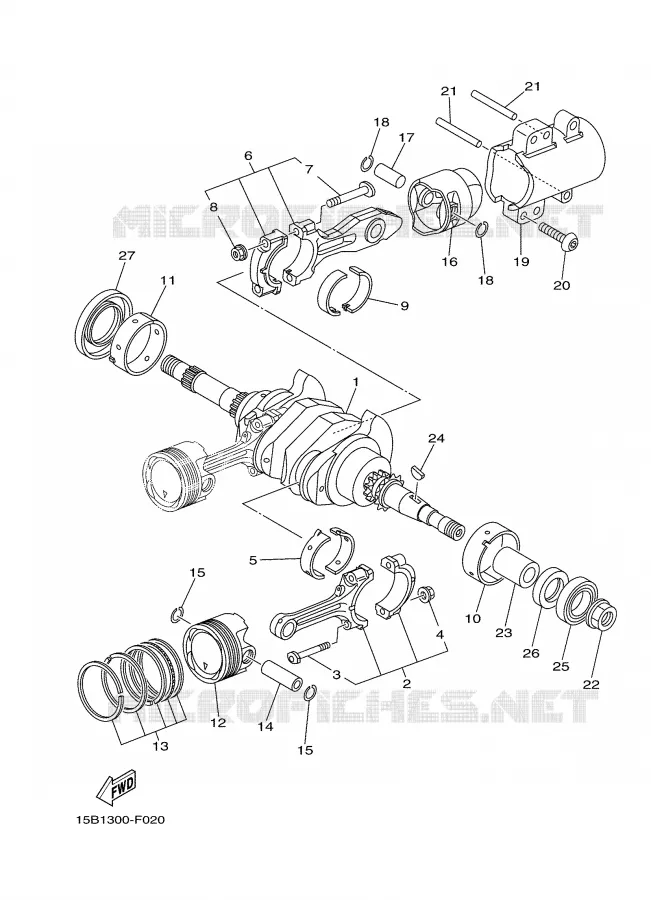 CRANKSHAFT / PISTON Yamaha SCOOTER 500 2008 TMAX  XP500