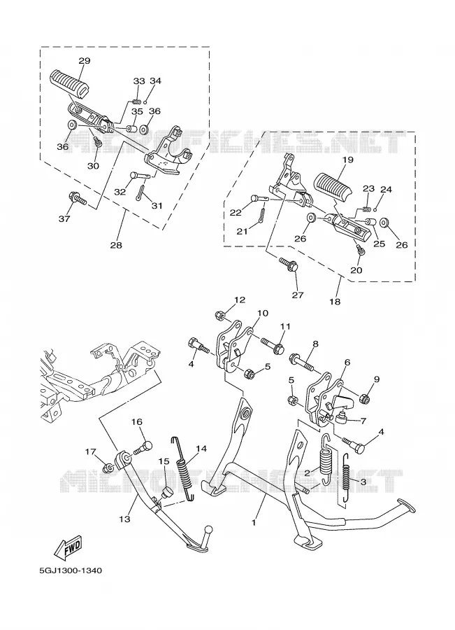 STAND / FOOTREST Yamaha SCOOTER 500 2005 TMAX ABS  XP500A