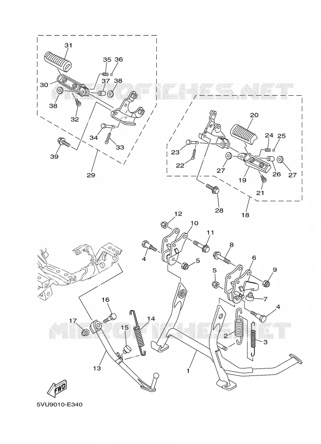 STAND / FOOTREST Yamaha SCOOTER 500 2006 TMAX ABS  XP500A