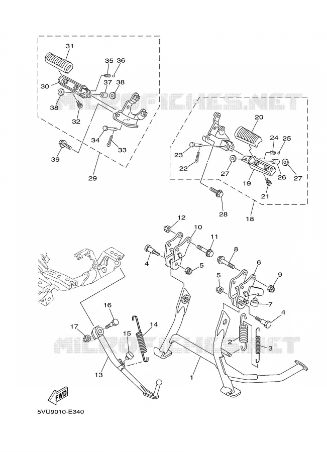 STAND / FOOTREST Yamaha SCOOTER 500 2007 TMAX ABS  XP500A TMAX