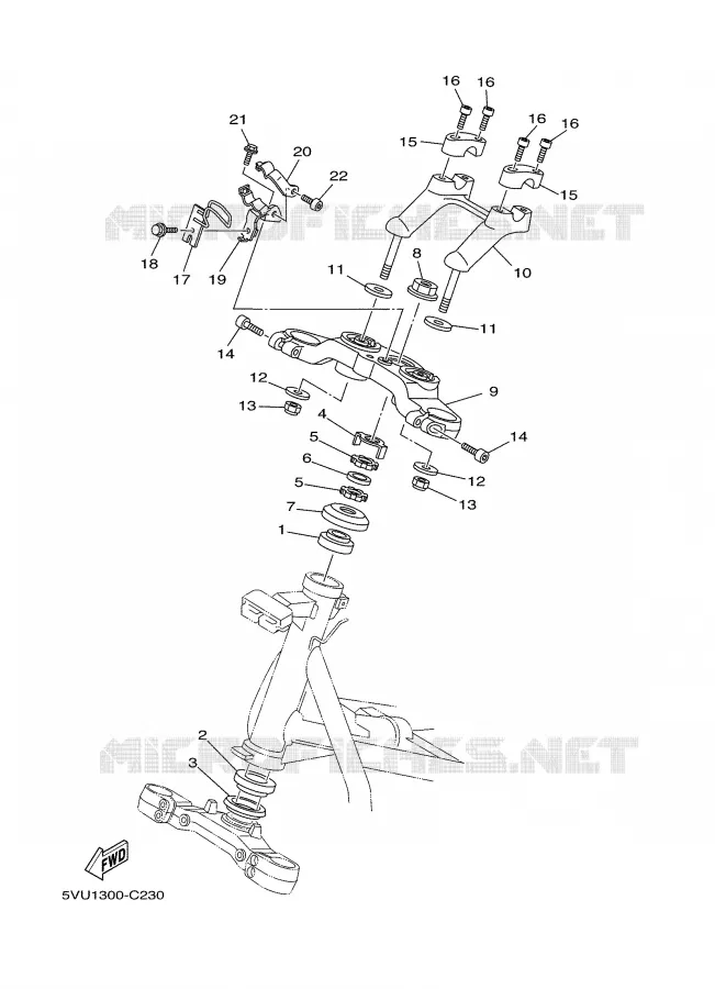 STEERING Yamaha SCOOTER 500 2004 TMAX  XP500S