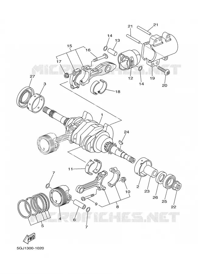 CRANKSHAFT / PISTON Yamaha SCOOTER 500 2005 TMAX  XP500T