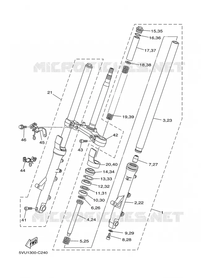 FRONT FORK Yamaha SCOOTER 500 2005 TMAX  XP500T