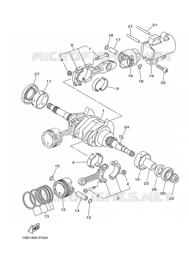 CRANKSHAFT / PISTON Yamaha SCOOTER 500 2007 TMAX  XP500W