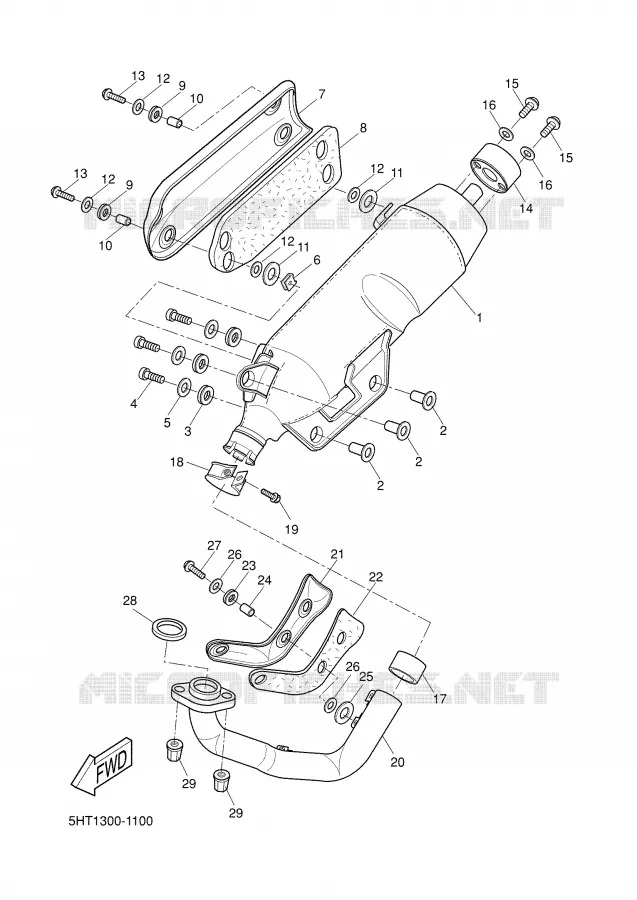 EXHAUST Yamaha SCOOTER 150 2001 XQ  XQ150