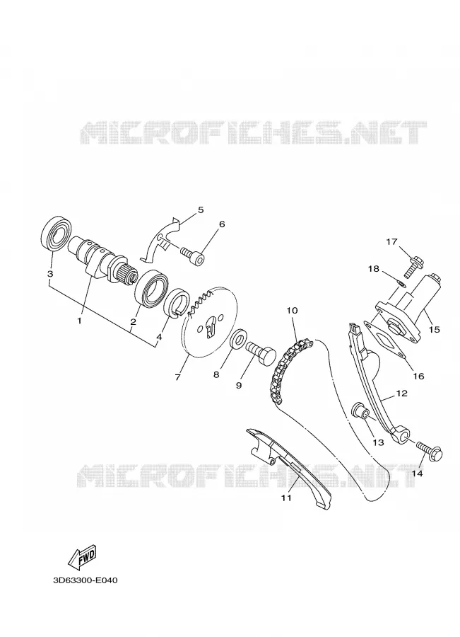 CAMSHAFT / TIMING CHAIN Yamaha MOTO 125 2006 XTR  XT125R