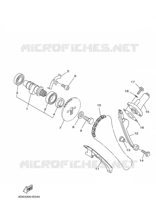 CAMSHAFT / TIMING CHAIN Yamaha MOTO 125 2007 XTR  XT125R