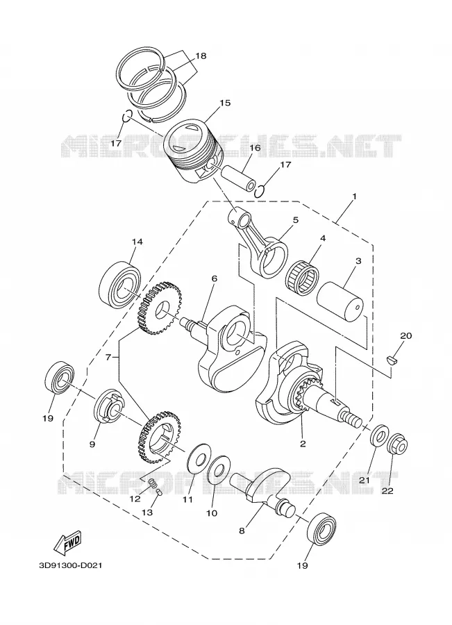 CRANKSHAFT / PISTON Yamaha MOTO 125 2007 XTR  XT125R