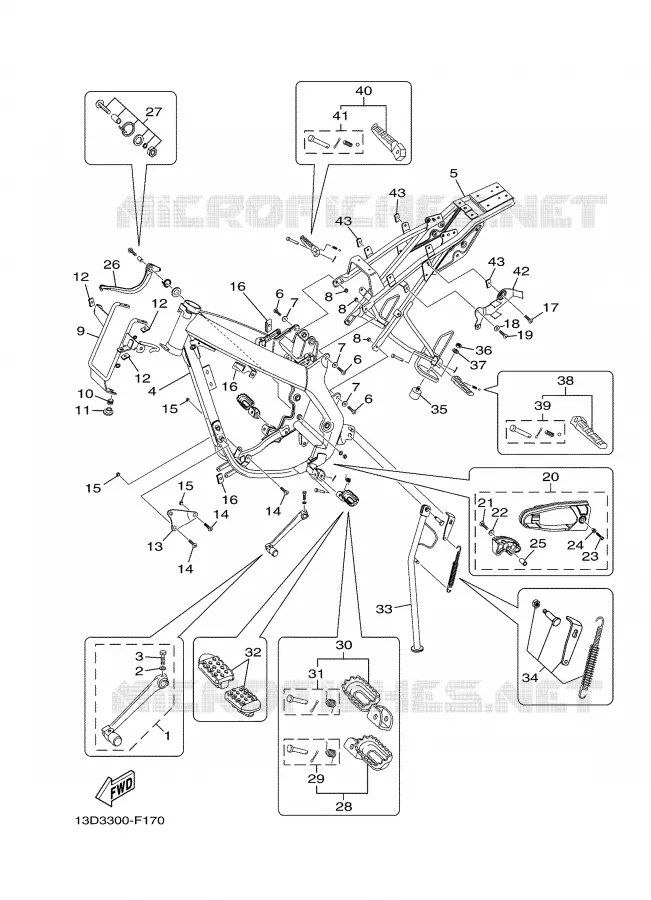 FRAME Yamaha MOTO 125 2007 XTR  XT125R
