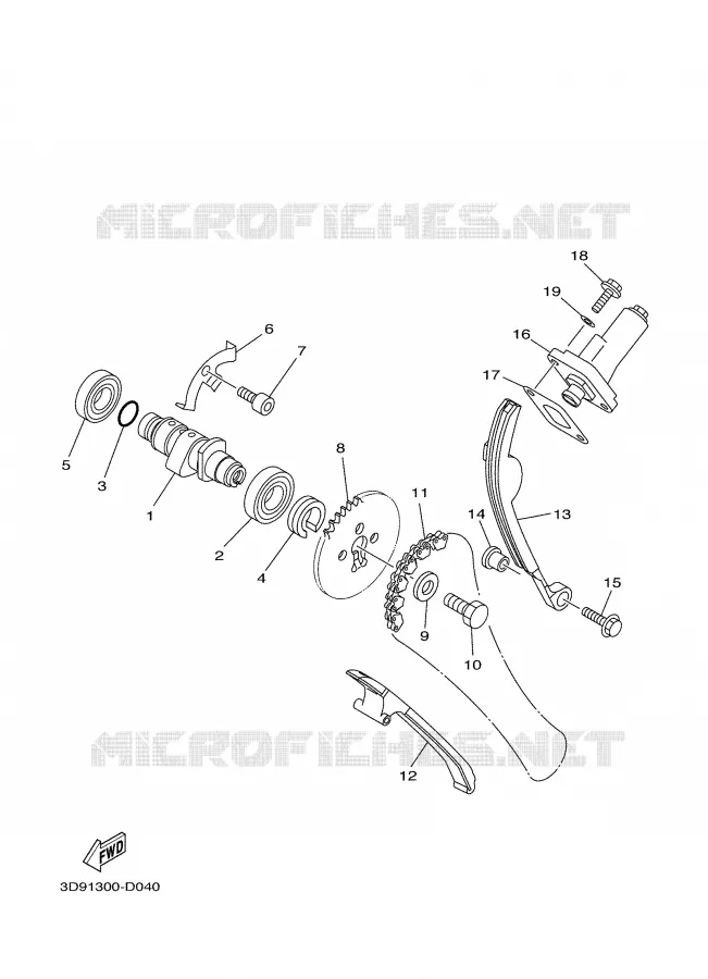 CAMSHAFT / TIMING CHAIN Yamaha MOTO 125 2007 XTX  XT125X
