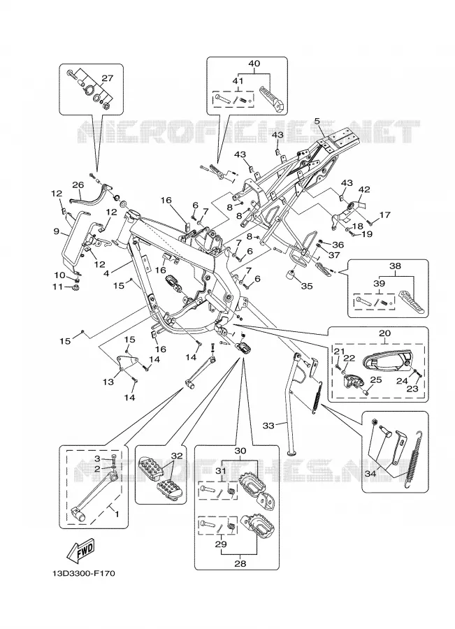 FRAME Yamaha MOTO 125 2007 XTX  XT125X