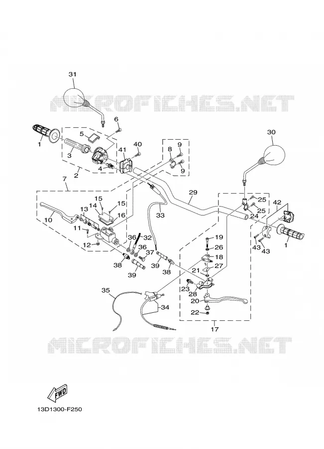 HANDLEBAR & CABLES Yamaha MOTO 125 2008 XTX  XT125X
