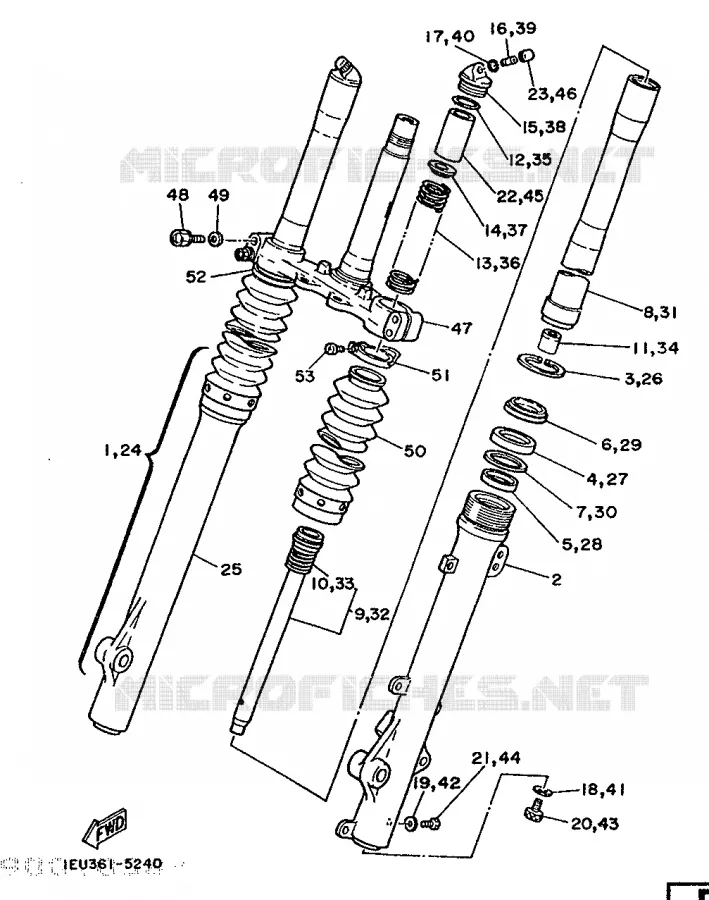 FRONT FORK Yamaha MOTO 250 1986 XT  XT250