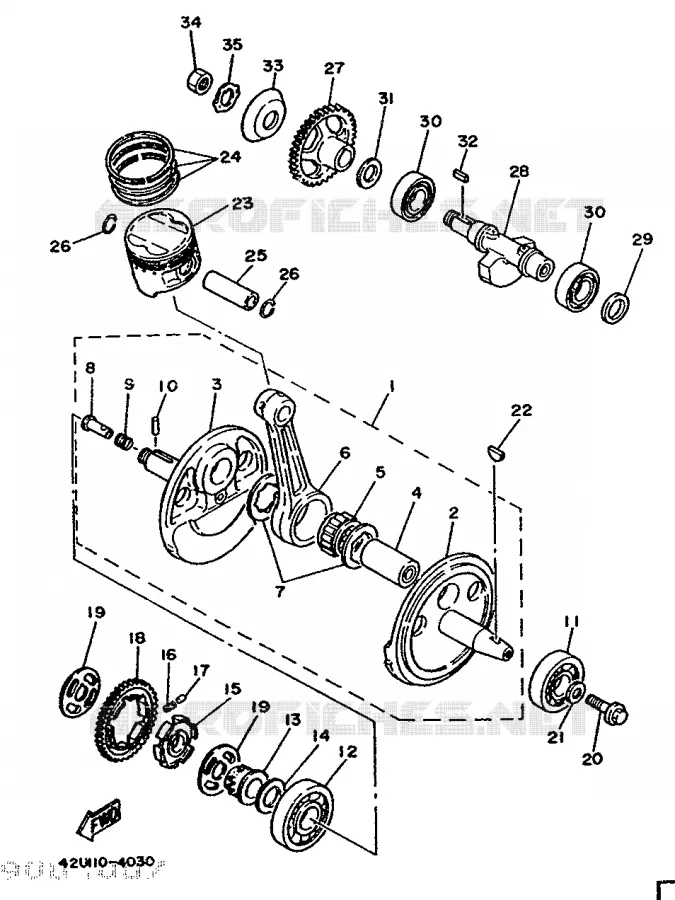 CRANKSHAFT / PISTON Yamaha MOTO 250 1986 XT  XT250