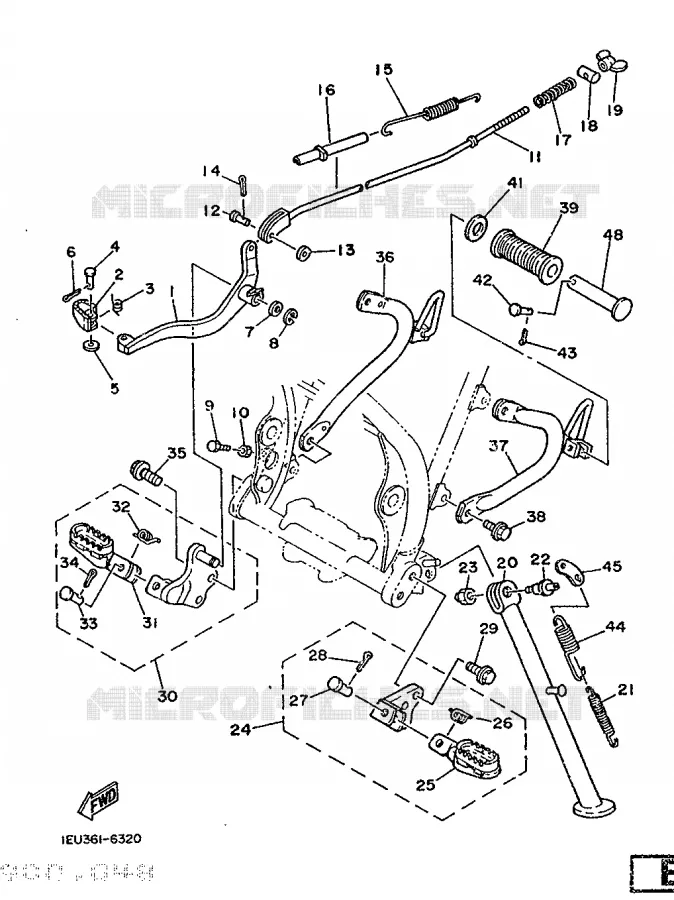 STAND / FOOTREST Yamaha MOTO 250 1986 XT  XT250