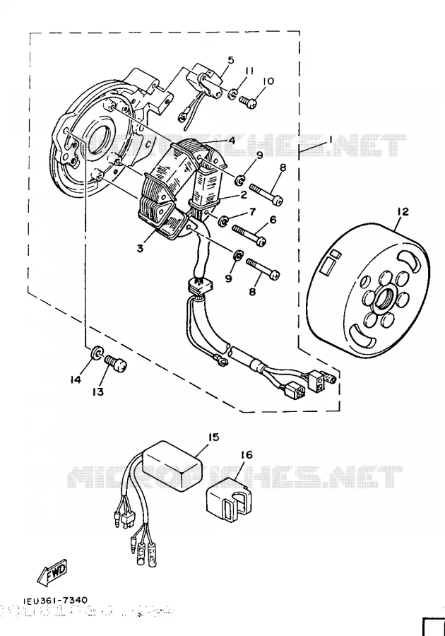 IGNITION Yamaha MOTO 250 1987 XT  XT250