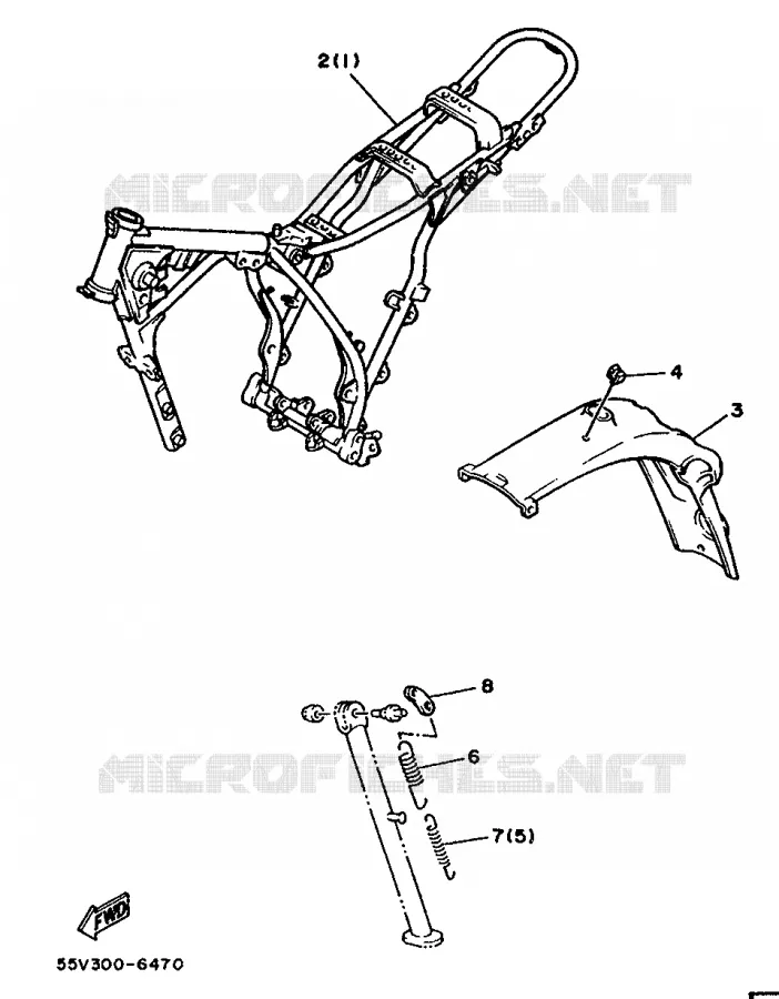 OPTIONAL PARTS - CHASSIS - FOR ENGLAND Yamaha MOTO 350 1986 XT  XT350