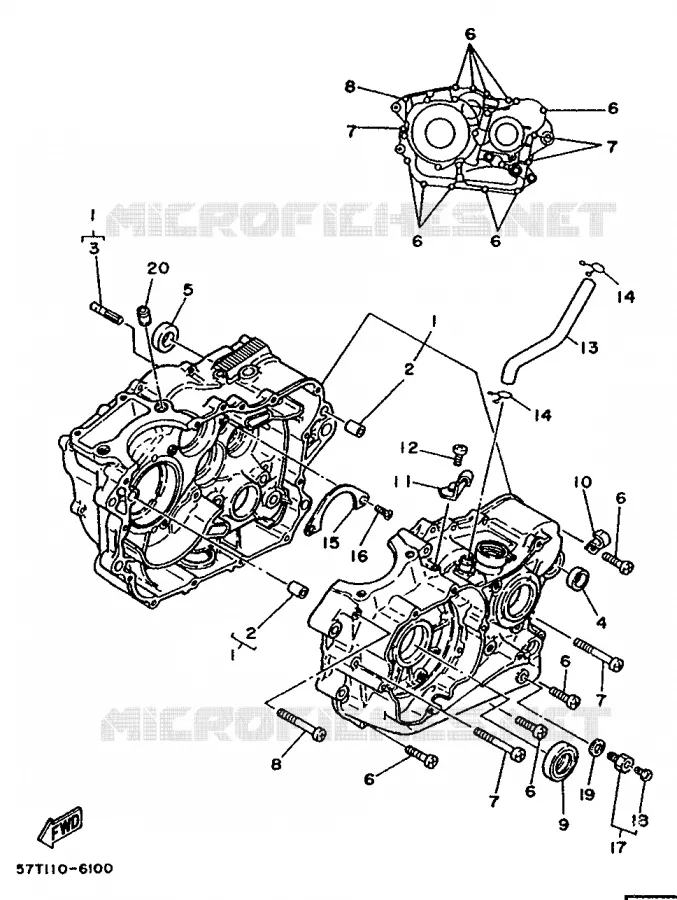 CRANKCASE Yamaha MOTO 350 1986 XT  XT350