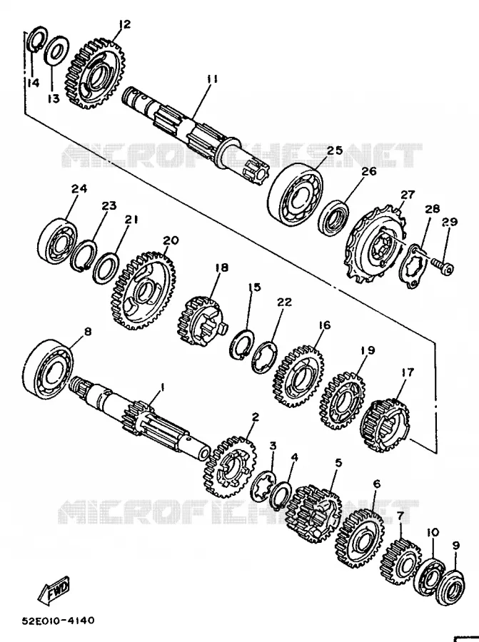 TRANSMISSION Yamaha MOTO 350 1987 XT  XT350