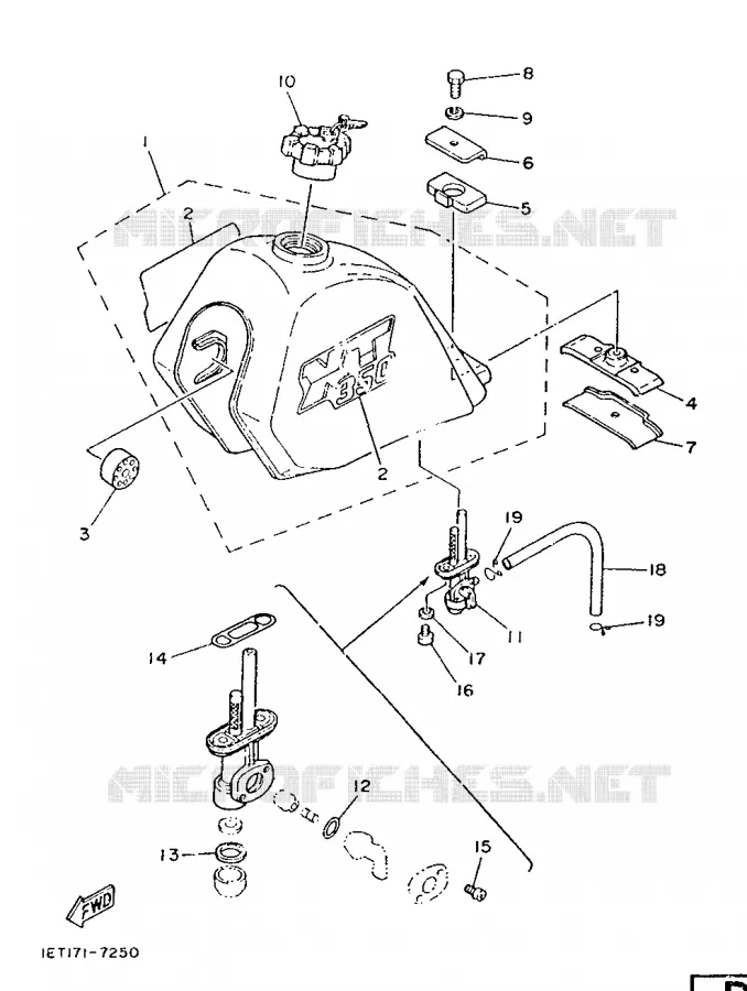 FUEL TANK Yamaha MOTO 350 1987 XT  XT350