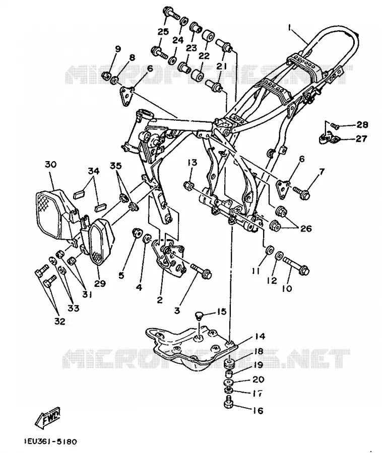 FRAME Yamaha MOTO 350 1989 XT  XT350