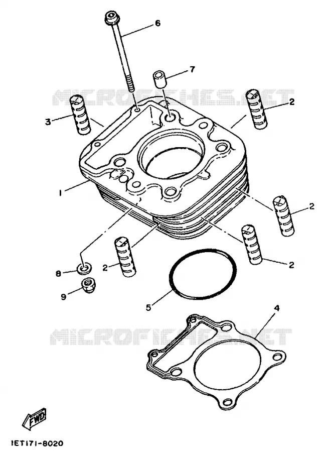 CYLINDER Yamaha MOTO 350 1989 XT  XT350