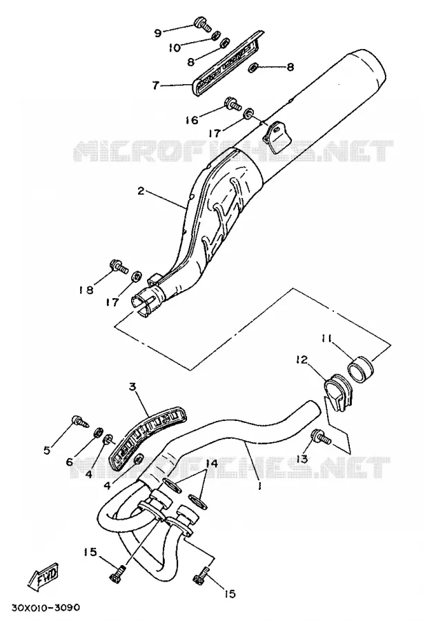 EXHAUST Yamaha MOTO 350 1989 XT  XT350