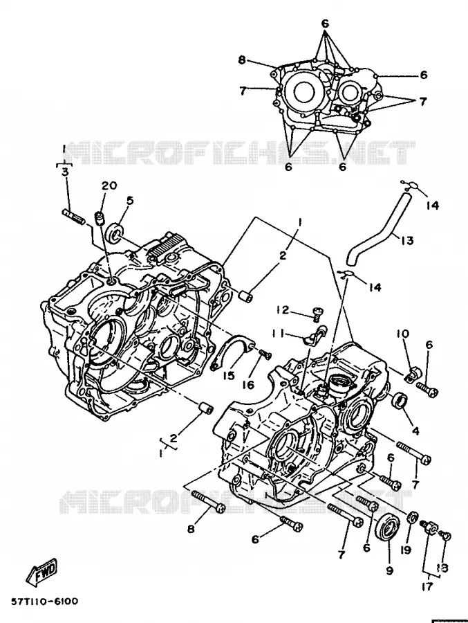 CRANKCASE Yamaha MOTO 350 1991 XT  XT350