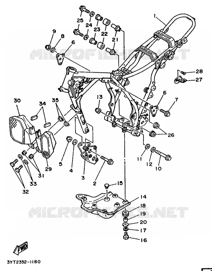 FRAME Yamaha MOTO 350 1991 XT  XT350
