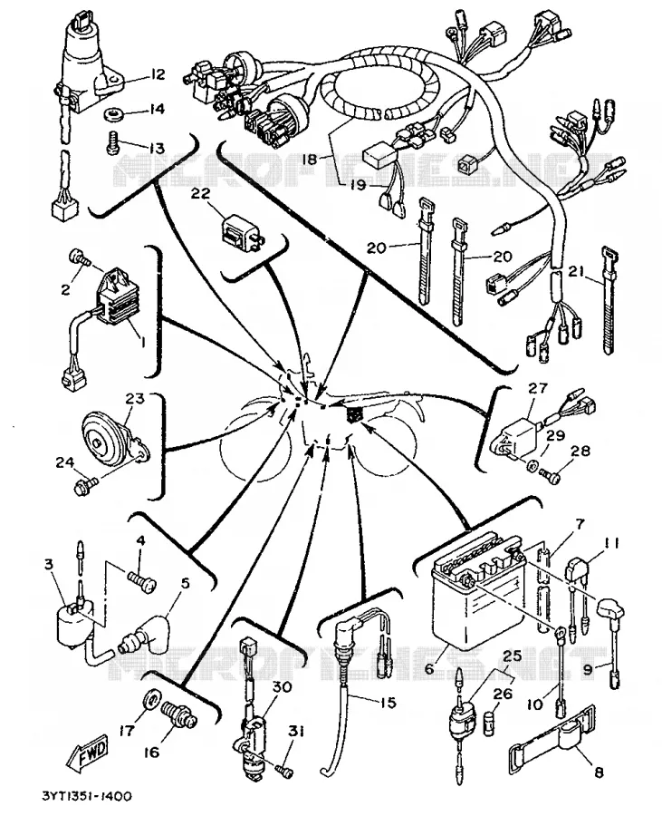 ELECTRICAL 1 Yamaha MOTO 350 1991 XT  XT350