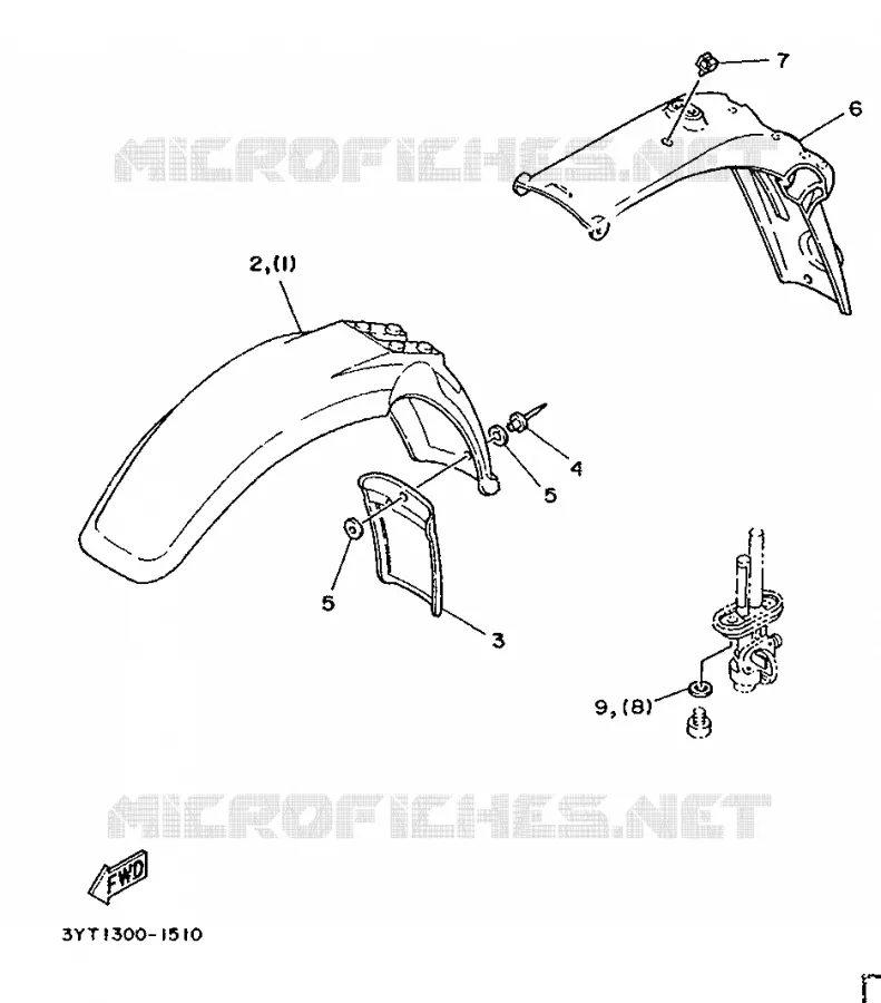 OPTIONAL PARTS - CHASSIS - FOR NORWAY / SWEDEN Yamaha MOTO 350 1991 XT  XT350
