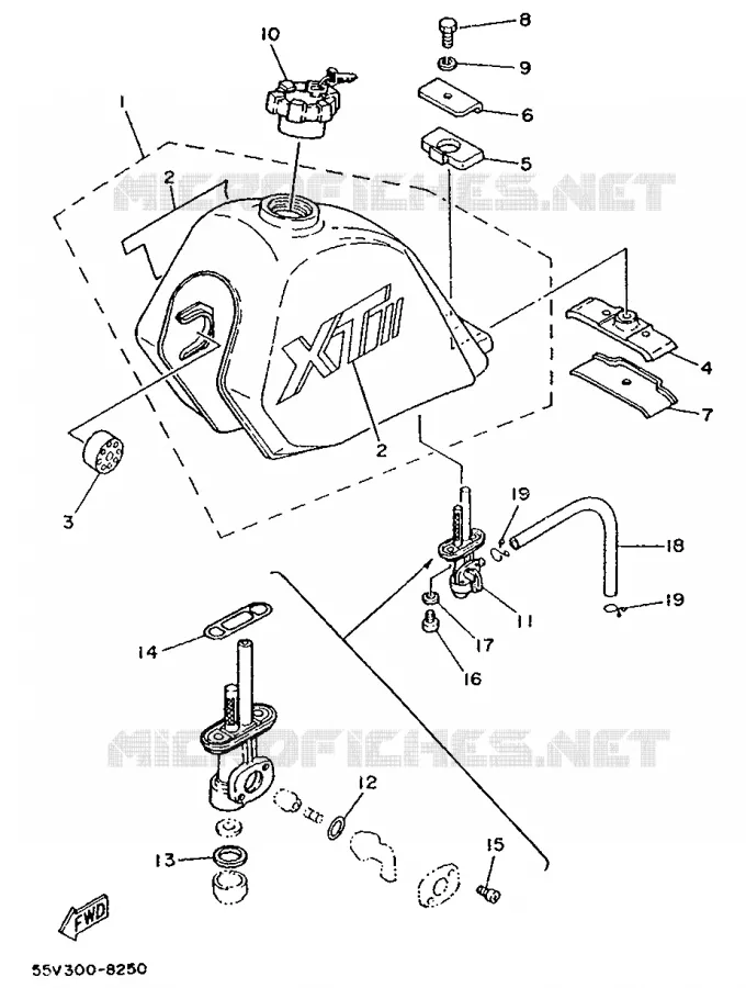 FUEL TANK Yamaha MOTO 350 1991 XT  XT350