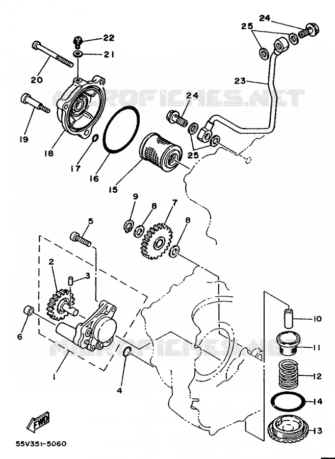 OIL PUMP Yamaha MOTO 350 1991 XT  XT350