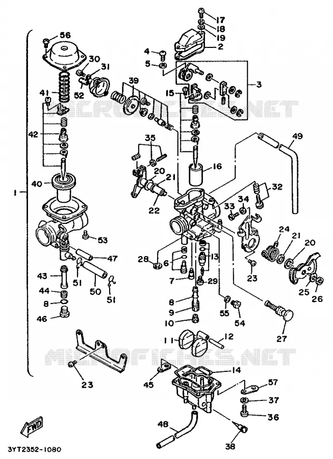 CARBURETOR Yamaha MOTO 350 1991 XT  XT350