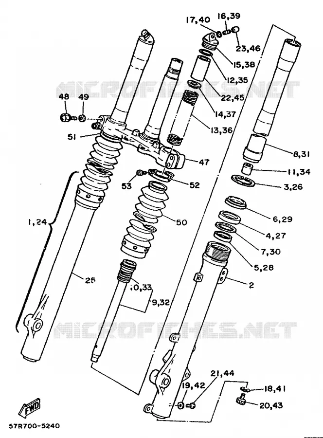 FRONT FORK Yamaha MOTO 350 1992 XT  XT350