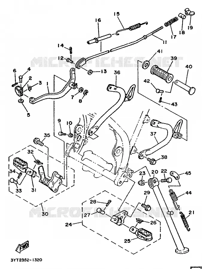 STAND / FOOTREST Yamaha MOTO 350 1992 XT  XT350